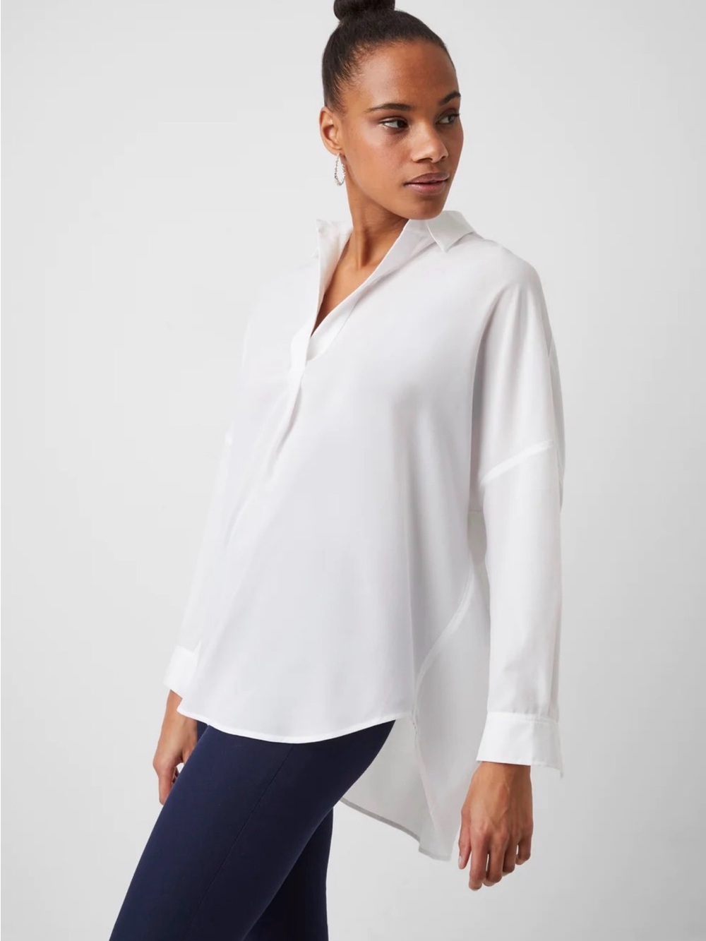 French Connection White Rhodes Poplin Shirt